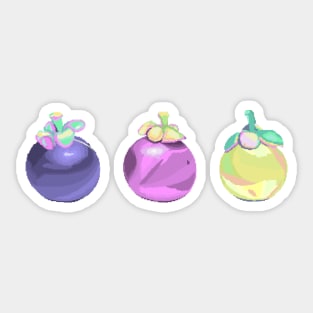 Mangosteen Pixel art, Cute Mangosteen fruit, Thai fruit Sticker